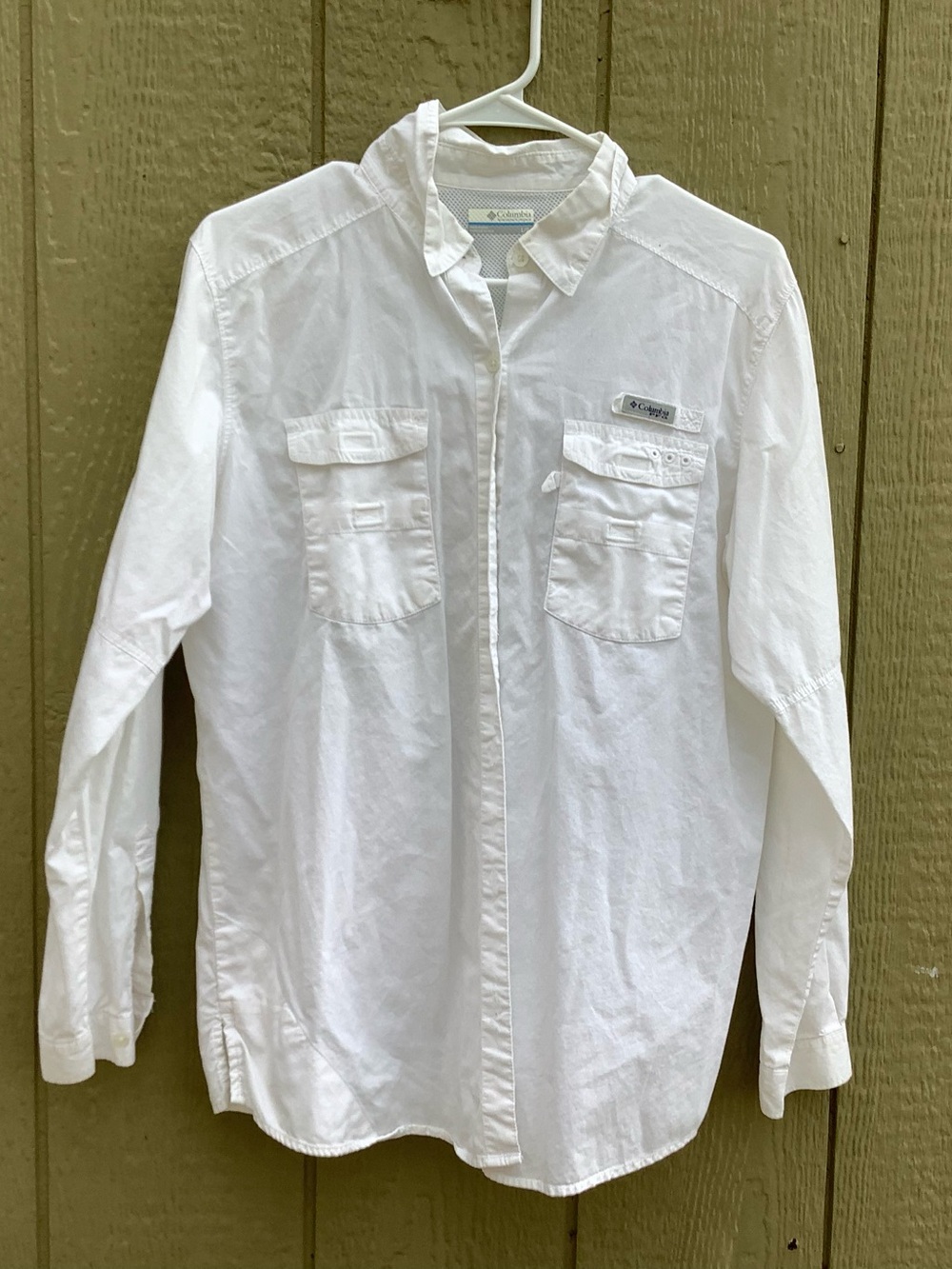 Columbia Men's White Long Sleeve Button-Down